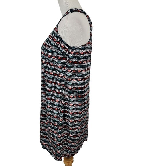 Old Navy Dress Women's Extra Small Tank Keyhole Racerback Mini Multi Color Print - Picture 5 of 9